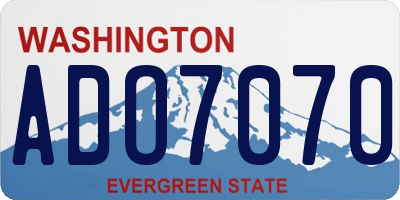 WA license plate ADO7070