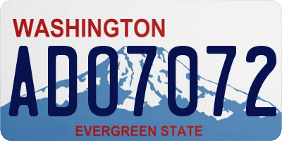 WA license plate ADO7072