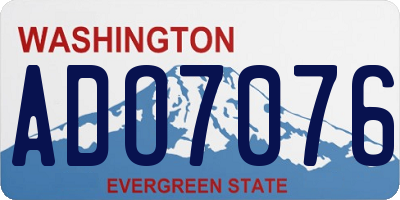 WA license plate ADO7076