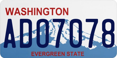 WA license plate ADO7078