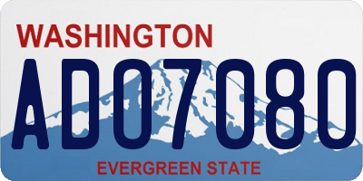 WA license plate ADO7080
