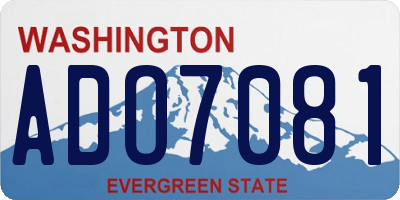 WA license plate ADO7081