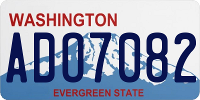 WA license plate ADO7082