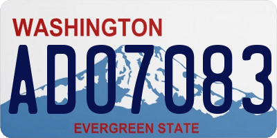 WA license plate ADO7083