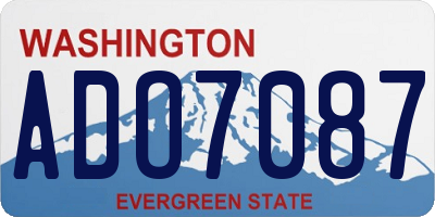 WA license plate ADO7087