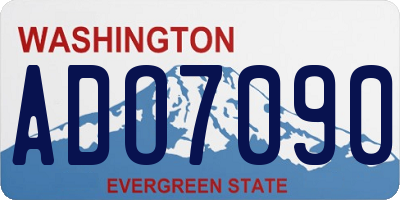WA license plate ADO7090