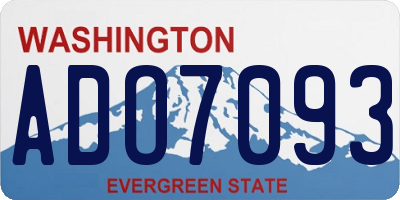 WA license plate ADO7093