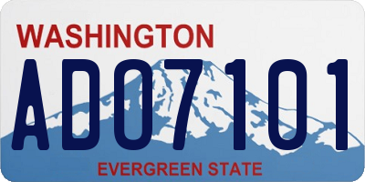 WA license plate ADO7101