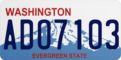 WA license plate ADO7103