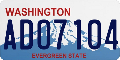 WA license plate ADO7104