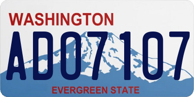 WA license plate ADO7107