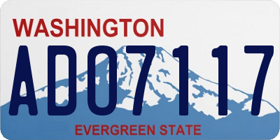 WA license plate ADO7117