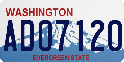 WA license plate ADO7120