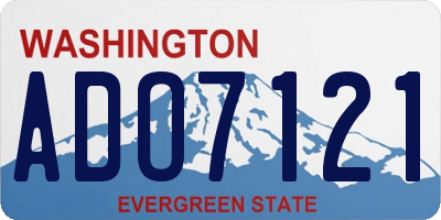 WA license plate ADO7121