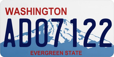WA license plate ADO7122
