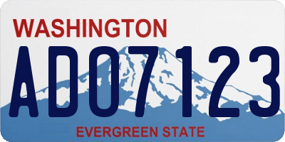WA license plate ADO7123