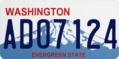 WA license plate ADO7124