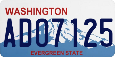 WA license plate ADO7125