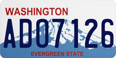 WA license plate ADO7126