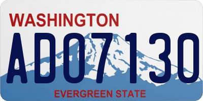 WA license plate ADO7130