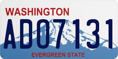 WA license plate ADO7131