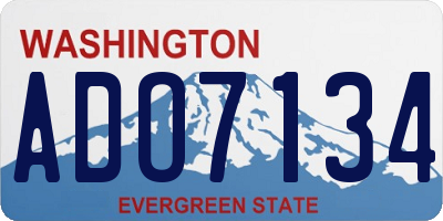WA license plate ADO7134