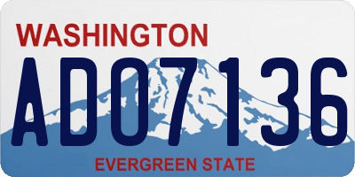 WA license plate ADO7136