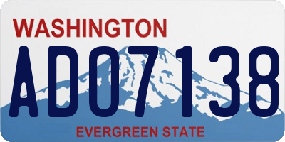 WA license plate ADO7138