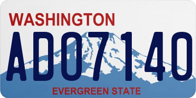 WA license plate ADO7140