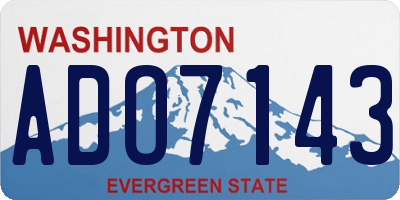 WA license plate ADO7143