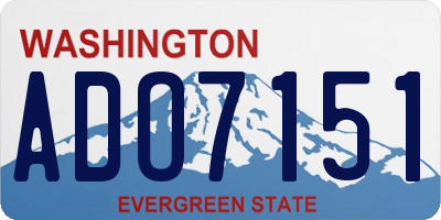 WA license plate ADO7151