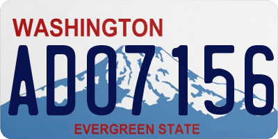 WA license plate ADO7156