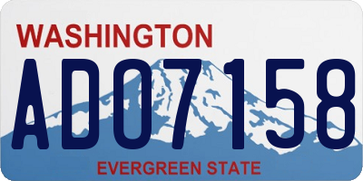 WA license plate ADO7158