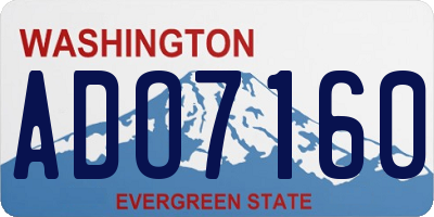 WA license plate ADO7160