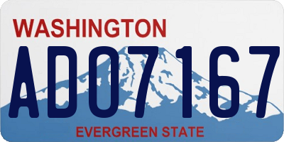 WA license plate ADO7167