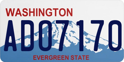 WA license plate ADO7170