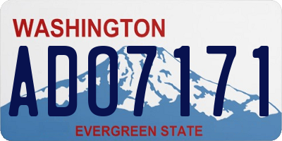 WA license plate ADO7171