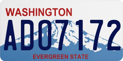 WA license plate ADO7172