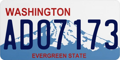 WA license plate ADO7173