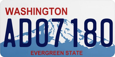 WA license plate ADO7180
