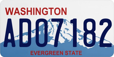 WA license plate ADO7182