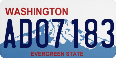 WA license plate ADO7183