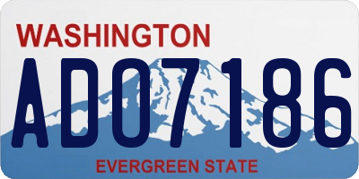 WA license plate ADO7186