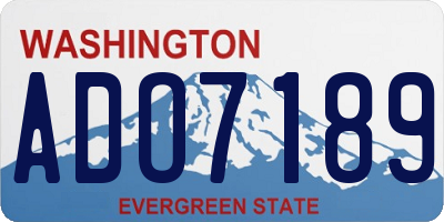 WA license plate ADO7189