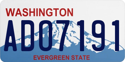 WA license plate ADO7191