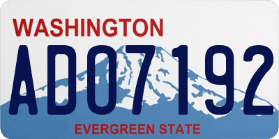 WA license plate ADO7192