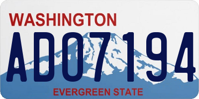 WA license plate ADO7194