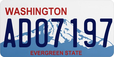 WA license plate ADO7197