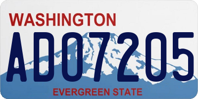 WA license plate ADO7205