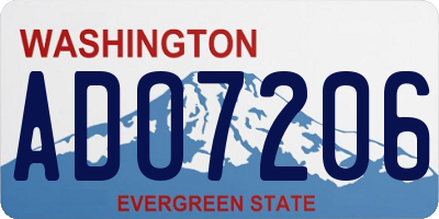 WA license plate ADO7206